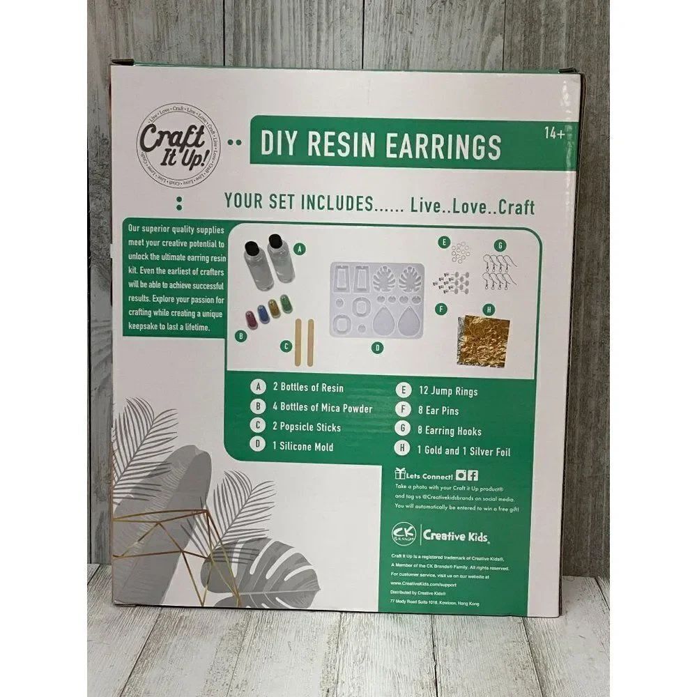 Creative Kids Craft It Up UV Resin Earring Making Kit NEW NIP - Picture 2 of 5